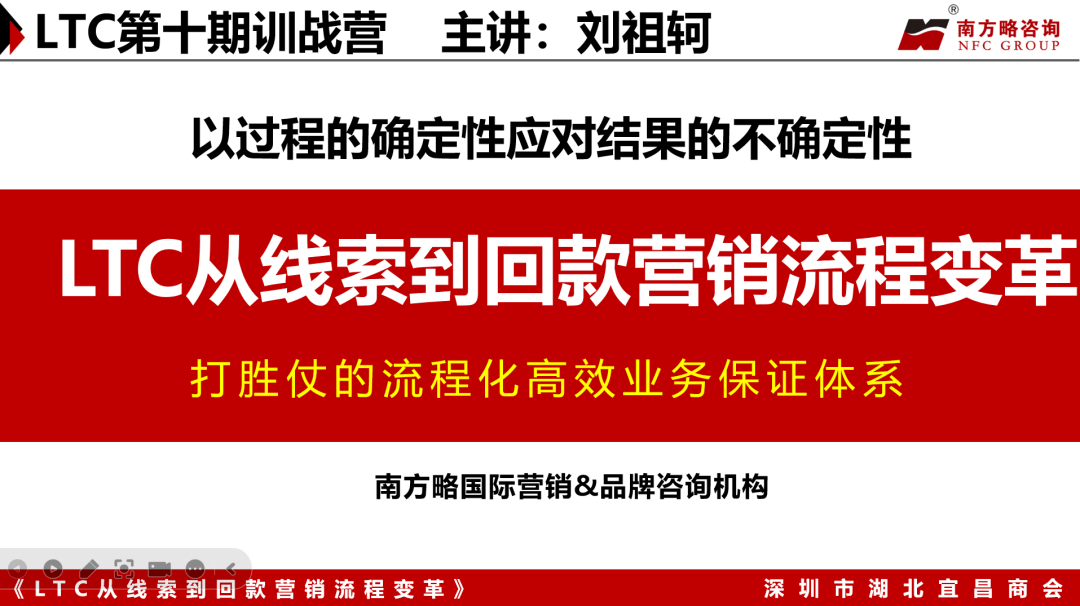 南方略咨询为深圳市湖北宜昌商会带来《LTC流程变革》主题培训